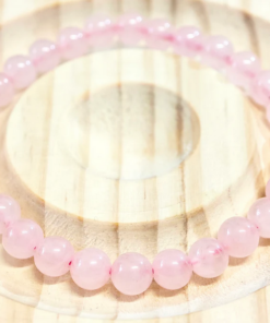 Bracciale Argento 925 Con Cristalli Quarzo Rosa Sfaccettato – Delicato, Catena Regolabile 17+5 Cm