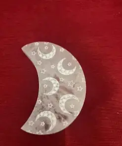 Selenite Luna con Fiore della Vita
