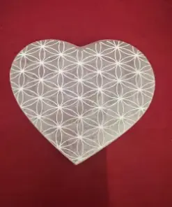 Selenite Cuori con Fiore della Vita