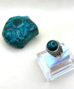 Alternative view of Anello Argento 925 In Malachite ms.13,5