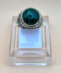 Anello Argento 925 In Malachite ms.13,5