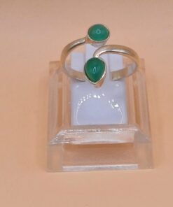 Anello In Argento 925 Giada regolabile da ms. 16 a 19