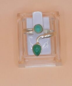 Alternative view of Anello In Argento 925 Giada regolabile da ms. 16 a 19