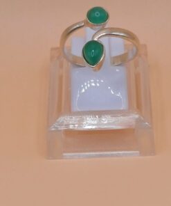 Anello In Argento 925 Giada regolabile da ms. 16 a 19 - immagine 3