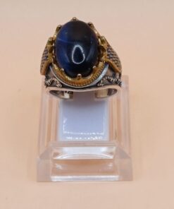 Alternative view of Anello Argento 925 Agata Blu ms. 23