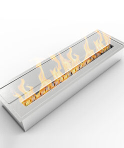 Bruciatore per camino a bioetanolo biocamino in acciaio inox 4,5 lt 61X18XH9,5 cm