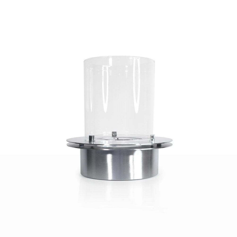Bruciatore tondo con vetro per camino a bioetanolo biocamino inox 3 lt d.35 - immagine 3