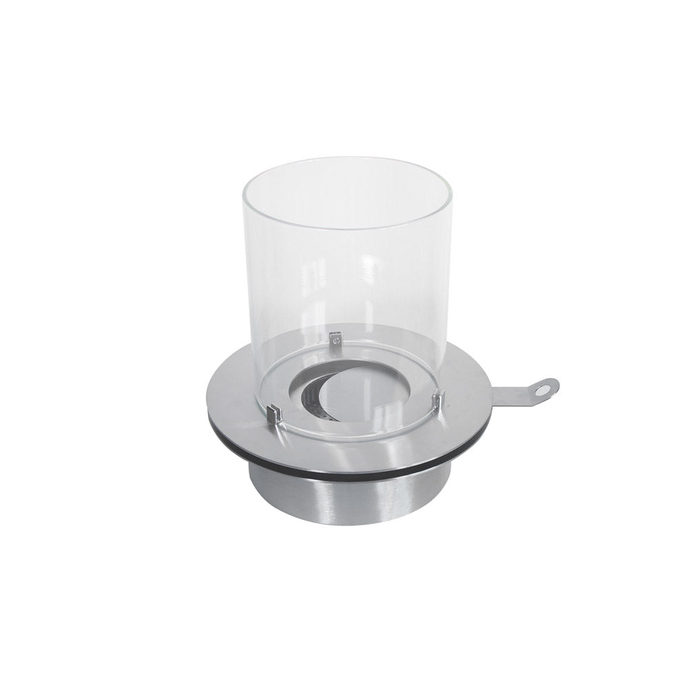 Bruciatore tondo con vetro per camino a bioetanolo biocamino inox 3 lt d.35 - immagine 2