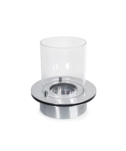 Bruciatore tondo con vetro per camino a bioetanolo biocamino inox 3 lt d.35
