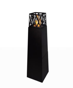 Camino a bioetanolo da giardino per esterno Vulcano Nero 40x40x145