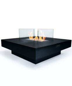 Camino a bioetanolo da terra per interno esterno Panarea Nero 70x70x35