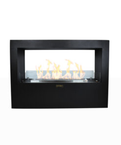 Camino a bioetanolo da terra per interno esterno Giotto S Nero 100x30x70
