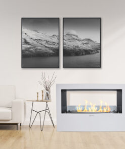 Alternative view of Camino a bioetanolo da terra per interno esterno Giotto S Bianco 100x30x70