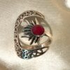 Anello Sole Luna con Rubinite in Argento Mis. 20 poco regolabile