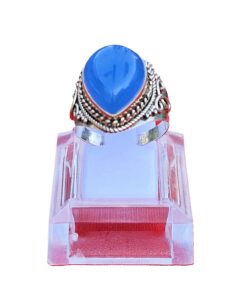Alternative view of Anello in argento con Calcite Blu Mis. 20