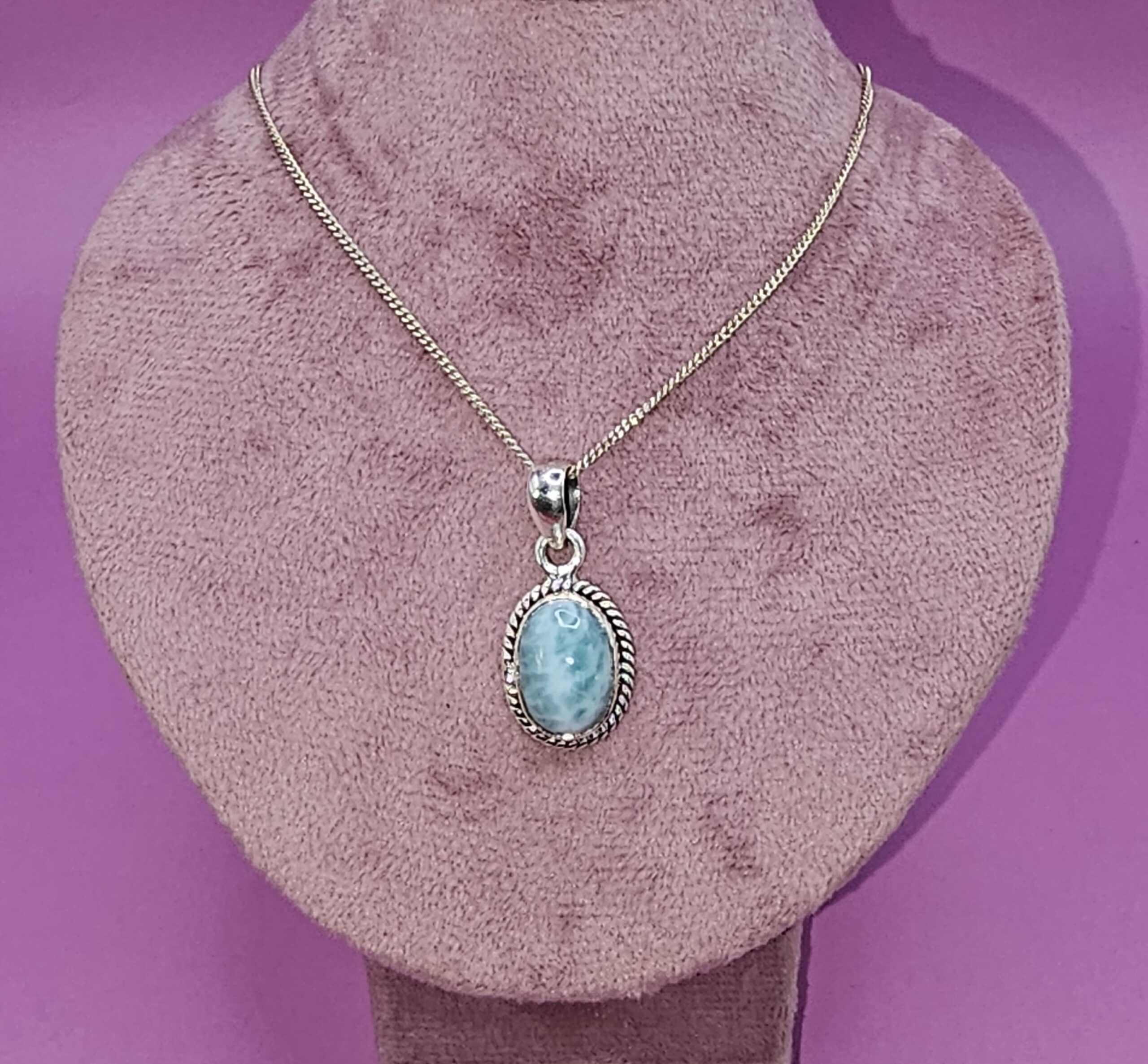 Collana In Argento 925 Con Ciondolo PUNTI E Pietra Preziosa Naturale (Turchese) - Gioiello Elegante Regolabile 55cm