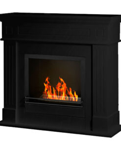 Camino a bioetanolo biocamino da terra Cambridge in legno Nero 110x36x100h