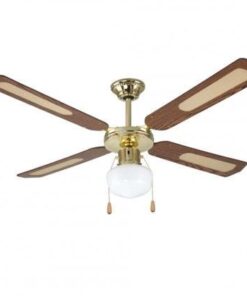 Ventilatore da soffitto 4 Pale 1  Luce D.130 cm 70w colore NOCE DA54011
