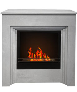 Camino a bioetanolo da terra BELLINI in legno effetto Cemento Made in Italy L96 x P35 x H96