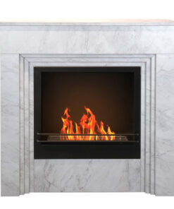 Camino a bioetanolo da terra BELLINI in legno effetto Marmo Bianco Made in Italy L96 x P35 x H96