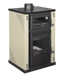 Stufa A Legna Con Forno 27,6Kw Termostufa boiler 38lt Elsa Beige