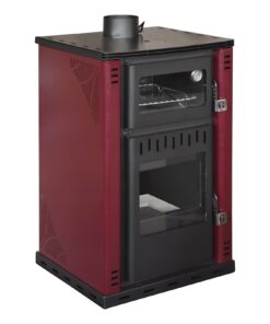 Stufa A Legna Con Forno 27,6Kw Termostufa boiler 38lt Elsa Rossa