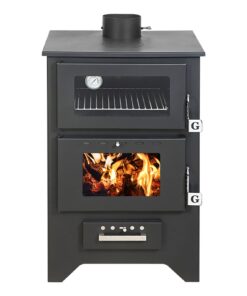 Stufa A Legna Con Forno Silvia Nera 14,6 Kw L50,5xp58,5xh90,5