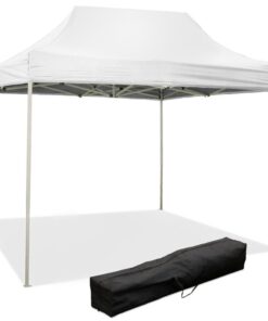 Gazebo richiudibile pieghevole MARKET 3 X 2 Bianco ricoperto in PVC impermeabile