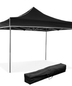 Gazebo richiudibile pieghevole MARKET 3 X 3 Nero ricoperto in PVC impermeabile
