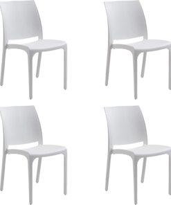 Sedia set 4 pz in resina impilabile made in Italy design per interno esterno SOFIA Bianca