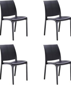 Sedia set 4 pz in resina impilabile made in Italy design per interno esterno SOFIA Nera