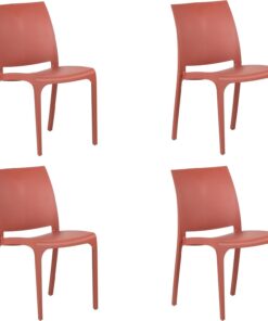 Sedia set 4 pz in resina impilabile made in Italy design per interno esterno SOFIA Rossa