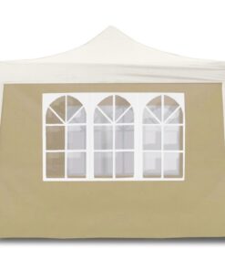Alternative view of Telo laterale 3x2m beige con finestre per gazebo richiudibile MARKET