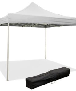 Gazebo richiudibile pieghevole MARKET 3 X 3 Bianco ricoperto in PVC impermeabile