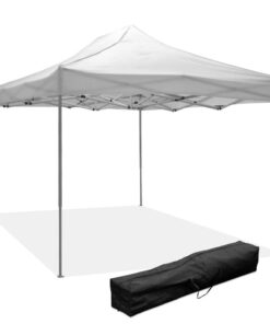 Gazebo richiudibile pieghevole MARKET 3 X 4,5 Bianco ricoperto in PVC impermeabile