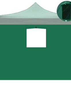 Telo laterale 3x2mt verde impermeabile con finestra per gazebo richiudibile MARKET