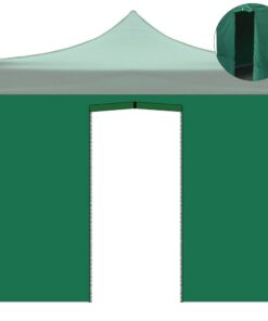 Telo laterale 3x2m verde impermeabile con porta avvolgibile per gazebo richiudibile MARKET