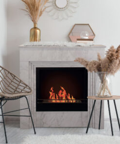 Alternative view of Camino a bioetanolo da terra BELLINI in legno effetto Marmo Bianco Made in Italy L96 x P35 x H96