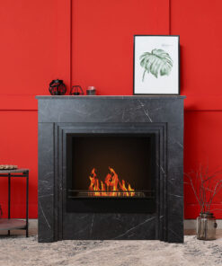 Alternative view of Camino a bioetanolo da terra BELLINI in legno effetto Marmo Nero Made in Italy L96 x P35 x H96