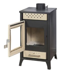 Alternative view of Stufa A Legna Olga Nera potenza 15 Kw L45,5xp48,5xh91