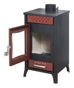 Alternative view of Stufa A Legna Olga Rossa potenza 15 Kw L45,5xp48,5xh91
