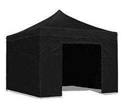 Alternative view of Telo laterale 3x2mt nero impermeabile con porta avvolgibile per gazebo richiudibile MARKET