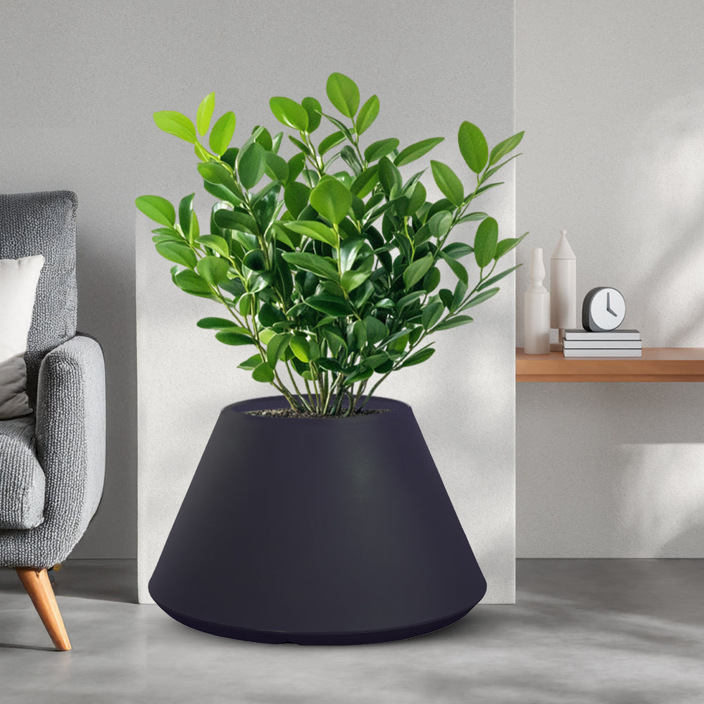 Vaso Per Interni Ed Esterni Vaso Per Piante Rotondo Con Piedini, Colore Antracite, Taglia Media (M) - Capacità 9.3L, Per Interni Ed Esterni Contenitore Per Piante Grande Da 29x29x23 Cm