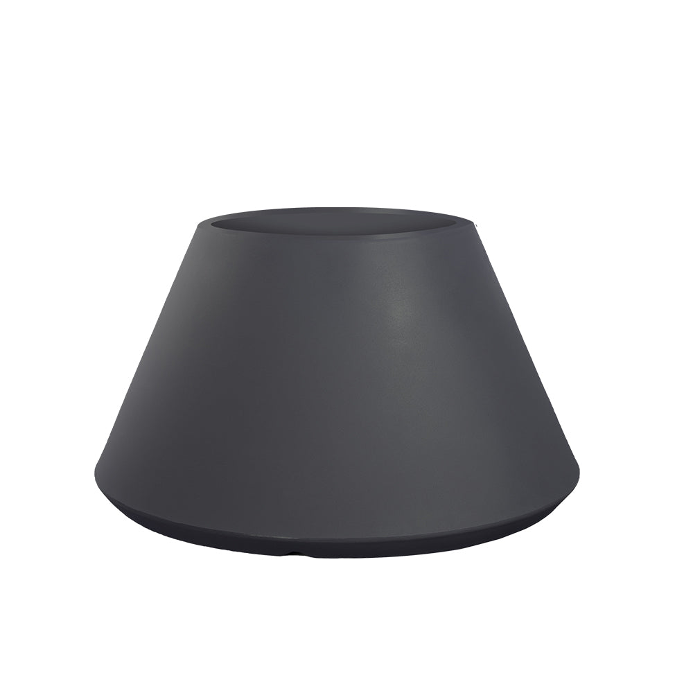 Vaso Conico In Plastica Antracite 58x30 Cm Con Inserti - Design Scanalato, Resistente Al Gelo, Per Esterni E Interni