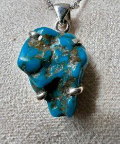 Ciondolo Turchese Grezzo Argento 925