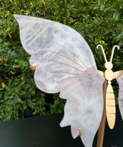 Farfalla con Piedistallo in Quarzo Rosa - immagine 5