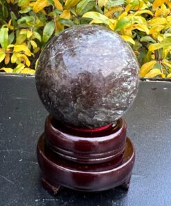 Sfera Tormalina Verde con Rubinite e mica gr 428 dm 6,4