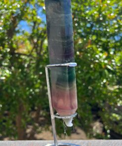 Bitermonato in fluorite su supporto in acciaio peso gr 587 alto cm 21 - immagine 5