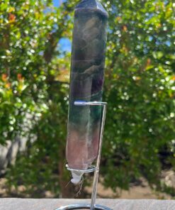 Bitermonato in fluorite su supporto in acciaio peso gr 587 alto cm 21 - immagine 9