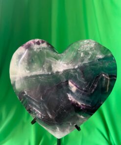 Cuore in Fluorite Arcobaleno su Piedistallo Artigianale in Ferro (811 gr) - immagine 5